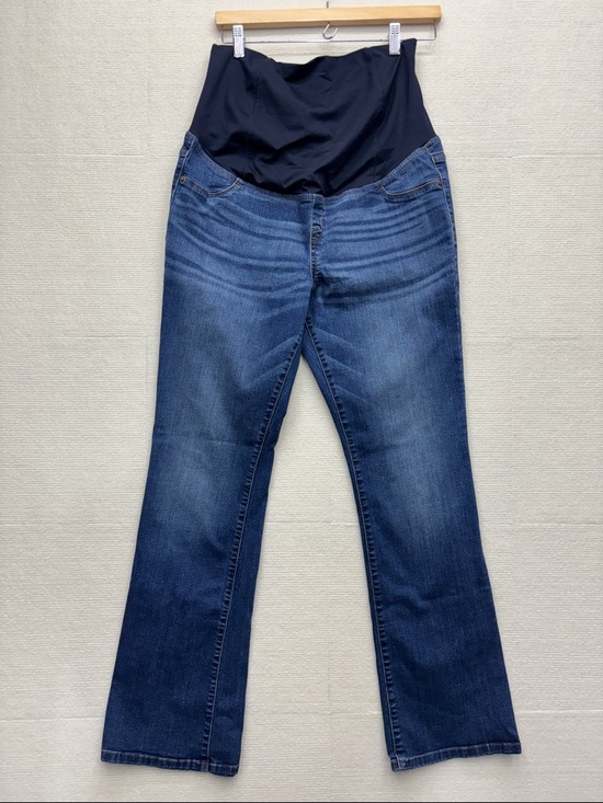 Isabel Maternity by Ingrid & Isabel Denim - Isabel | Maternity Dark Blue Denim Jeans with Black Stretch Waistband 12 31R 31